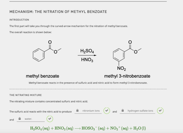 Mechanism nitration of methyl benzoate