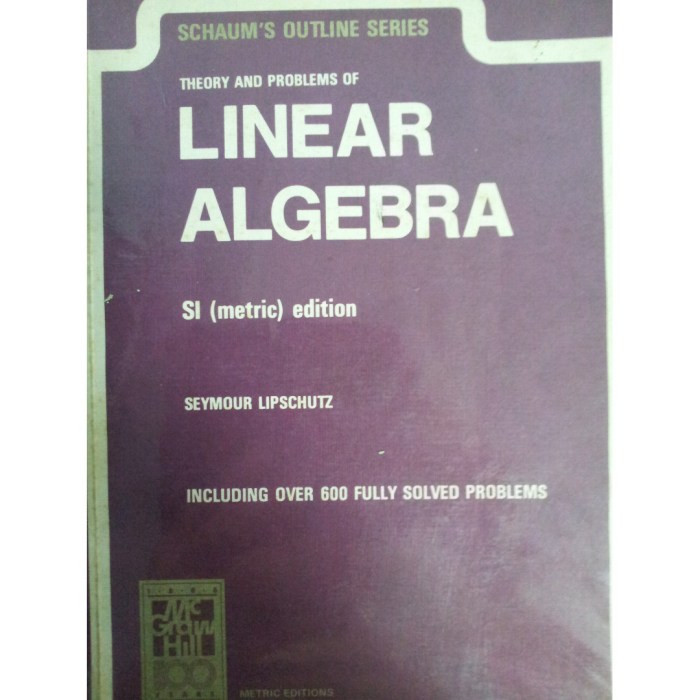 Schaum's outline for linear algebra