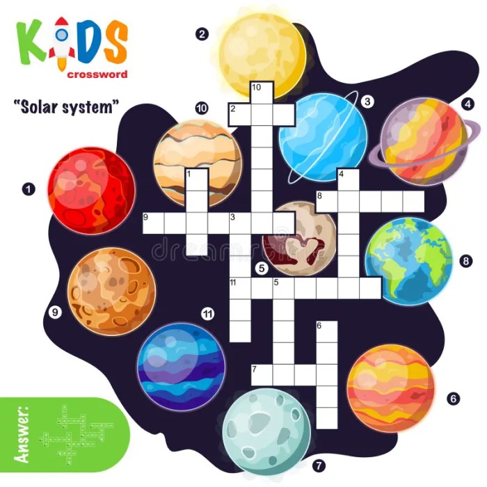 Model of the solar system crossword